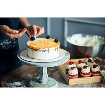 Cake Drums Round 12 Inch Silver Cake Boards with 1/2-Inch Thick Smooth Edges for Multi Tiered Birthday Wedding Party Cakes Drum Board (12 Inch)