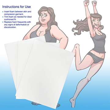 3 Pack Lipo Foam - Post Surgery Ab Board for Use with Post Liposuction Surgery Flattening Abdominal Compression Garments Liposuction Foam pads for Recovery 8"X11" (White)