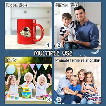 Partywind 225 Styles (30 Sheets) Luminous Space Kids Temporary Tattoos for Party Supplies, Outer Space Party Favors with Astronaut/Planet/Star/Moon, Games for Boys Children