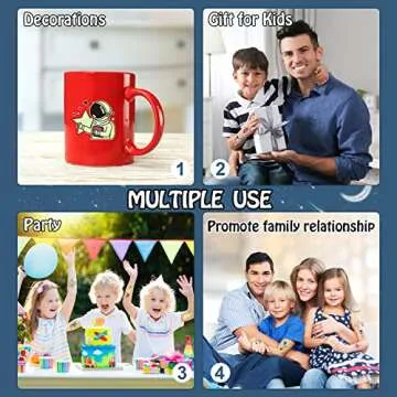 Partywind Luminous Space Kids Tattoos - 225 Designs for Parties