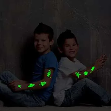 Partywind Luminous Space Kids Tattoos - 225 Designs for Parties
