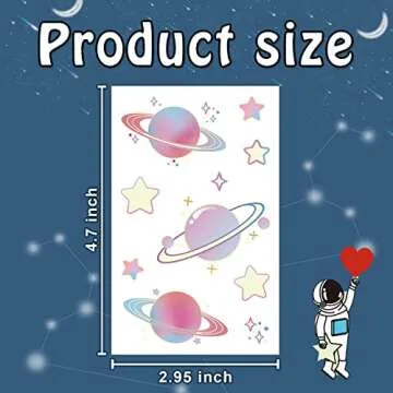 Partywind Luminous Space Kids Tattoos - 225 Designs for Parties