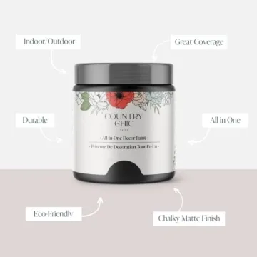 Country Chic All-in-One Chalk Paint for Furniture, Cabinets, Home Decor, Eco-Friendly, Matte Finish,...