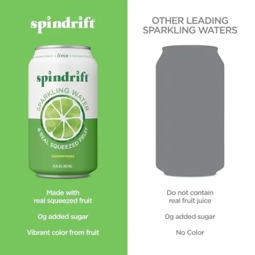 Spindrift Lime Sparkling Water Real Fruit Flavor Pack of 24