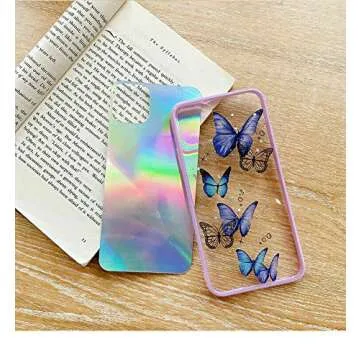 Topwin Butterfly Case for iPhone 13 Pro Max, Girly Bling Glitter Cute Butterfly with Removable Laser Paper Shinny Funny Soft Silicone Case for Apple iPhone 13 Pro Max 2021 (Pink)