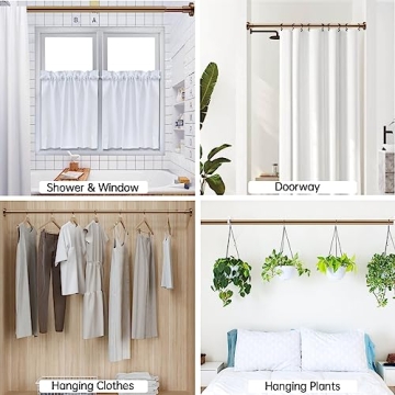 BRIOFOX Adjustable Shower Curtain Rod - Easy Installation Gold Finish