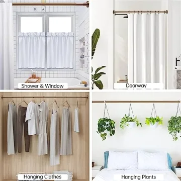 BRIOFOX Adjustable Shower Curtain Rod - Easy Installation Gold Finish