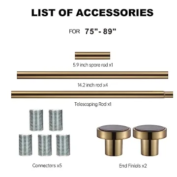 BRIOFOX Adjustable Shower Curtain Rod - Easy Installation Gold Finish