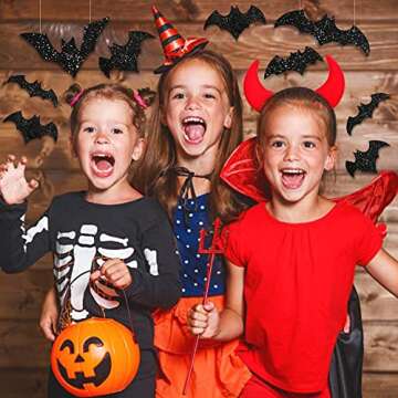CCINEE 36PCS Glittery 3D Halloween Bats for Decor
