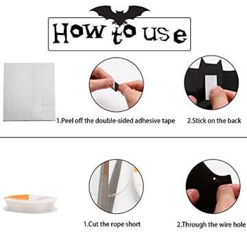 CCINEE 36PCS Glittery 3D Halloween Bats for Decor