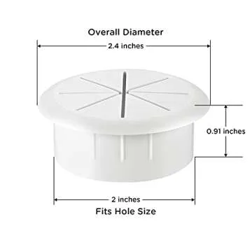 HYCC 5 Pack 2 Inch Flexible Desk Grommet for Organizing Cables