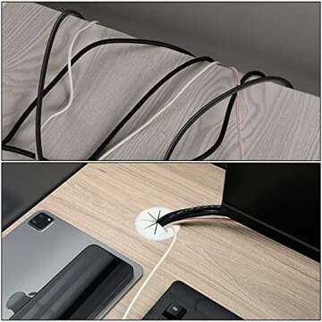 HYCC 5 Pack 2 Inch Flexible Desk Grommet for Organizing Cables