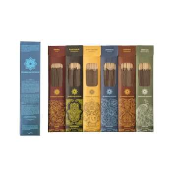 Jembrana Incense Sticks Mix 6 Scents (144 Sticks Total), 24 Sticks Each of Sandalwood, Amber, Maha Triloka, Gardenia, Padma & Raja Harum, Sold by Bali Soap