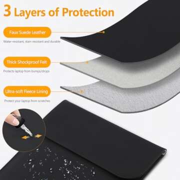 HYZUO 13.3-14 Inch Laptop Sleeve for MacBook Pro 14 M3/M2/M1 A2992 A2918 A2779 2024-2021, 13.8/13.5 ...