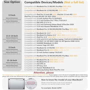 HYZUO Stylish Laptop Sleeve for MacBook Pro and Surface