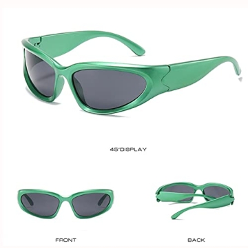 Trendy ADE WU Wrap Around Sunglasses for Men & Women