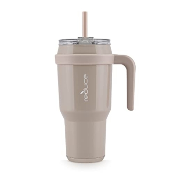 REDUCE 40 oz Stainless Steel Tumbler with Handle - Dual-Wall Vacuum Insulated Travel Mug, Sweat-Proo...