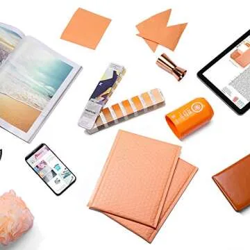 Metronic Bubble Mailers 6x10 Inch 25 Pack, Self Seal Bubble Poly Mailers, Waterproof Shipping Bags,Cushioning Padded Envelopes for Shipping, Mailing, Packaging, Business, Peach Bulk #0