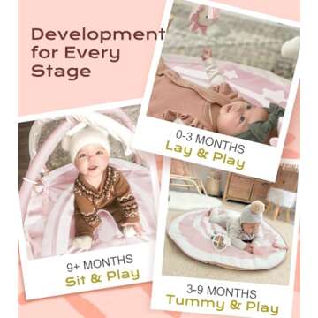 Enchanting Baby Play Gym Mat with Sensory Toys & Milestone Cards