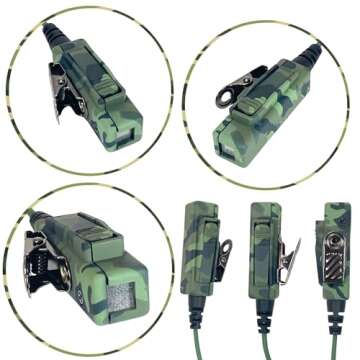 MaximalPower RHF MOT 2PIN HQ(CF) 2-Way Radio Camouflage Headset Earpiece for Motorola