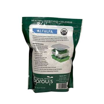 Nature Jims Sprouts alfalfa Seeds – 16 Oz Organic Sprouting Seeds – Non-GMO Premium Alfalfa Seeds – Resealable Bag for Longer Freshness – Rich in Vitamins, Minerals, Fiber