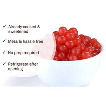 Strawberry Boba Pearls, Strawberry Popping Boba Bursting Boba, Strawberry Bubble Tapioca Pearls For ...