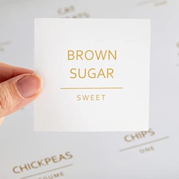 Gold Pantry Labels for Minimalist Kitchen Organization