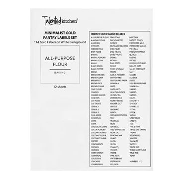 Gold Pantry Labels for Minimalist Kitchen Organization