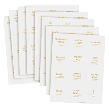 Gold Pantry Labels for Minimalist Kitchen Organization