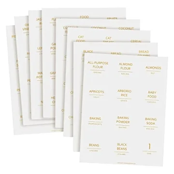 Gold Pantry Labels for Minimalist Kitchen Organization