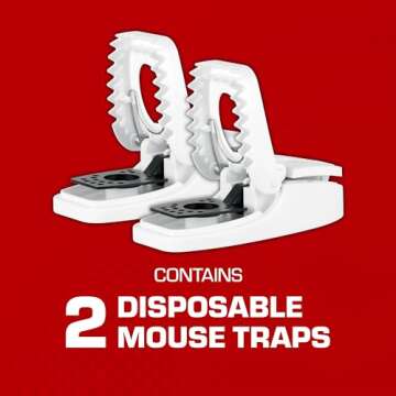 Tomcat Press 'N Set Mouse Trap: Easy, Safe, and Clean Rodent Removal - 2 Traps
