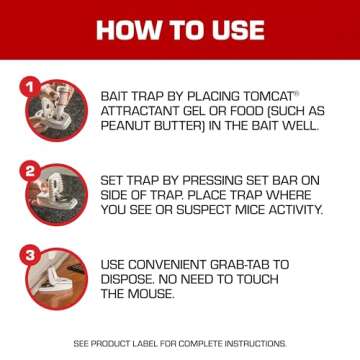 Tomcat Press 'N Set Mouse Trap - Easy and Effective Rodent Control