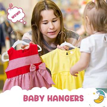 HOUSE DAY Velvet Baby Hangers for Closet, Kids Hangers Velvet 60 Pack, Non Slip Toddler Hangers 11.8...