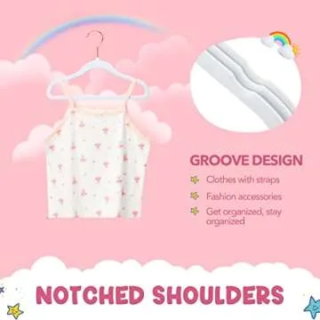 HOUSE DAY Velvet Baby Hangers 60 Pack Non Slip Toddler Hangers White