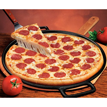 Cast Iron Pizza Pan - Versatile 14-Inch Baking and Cooking Tool