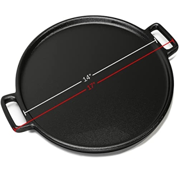 Cast Iron Pizza Pan - Versatile 14-Inch Baking and Cooking Tool