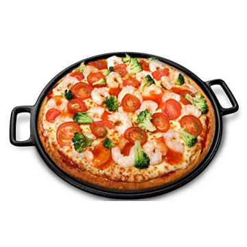 Cast Iron Pizza Pan - Versatile 14-Inch Baking and Cooking Tool