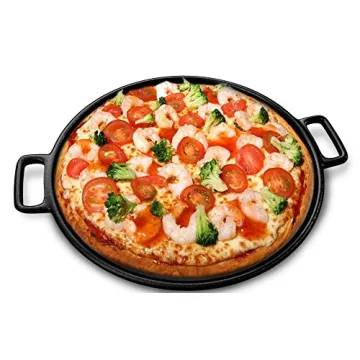 Cast Iron Pizza Pan - Versatile 14-Inch Baking and Cooking Tool