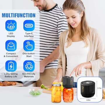 Electric Mason Jar Vacuum Sealer Kit for Regular & Wide Mouth Mason Jar, Automatic Jar Vacuum Sealer Machine for Food Save