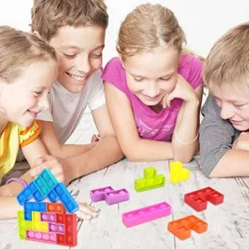 Spectabilis 52PCS-Push Pop Bubble Puzzle Fidget Toys,Montessori Anxiety Relief, Stress Relief for Kids Adults