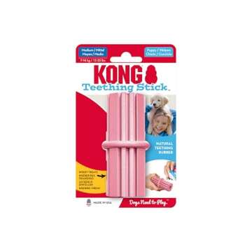 KONG Puppy Teething Stick - Soft Teething & Teeth Cleaning Stick - Natural Rubber Dog Chew Toy with ...
