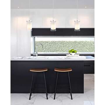 AKEZON Pendant Light - Adjustable Glass Fixture for Dining