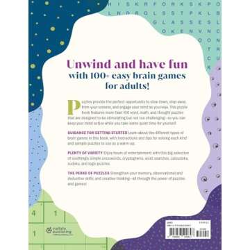 Relaxing Brain Games for Adults: 100+ Logic, Math, and Word Puzzles to Help You Unwind