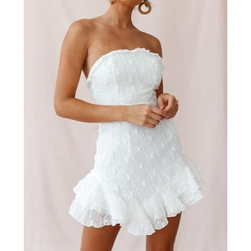 Adoeren Y2k Mini Dress Sexy Strapless Bodycon Summer Dress
