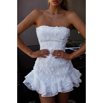 Adoeren Y2k Mini Dress Sexy Strapless Bodycon Summer Dress