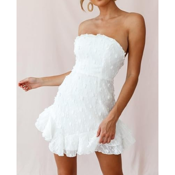 Adoeren Y2k Mini Dress Sexy Strapless Bodycon Summer Dress