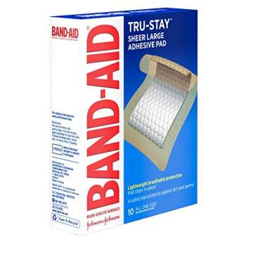 Band-Aid Tru-Stay Adhesive Pads - Large Sterile Bandages for Wounds