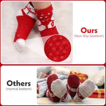 October Elf 6 Pairs Adult Christmas Holiday Socks Warm Winter Cozy Socks (One size, E)