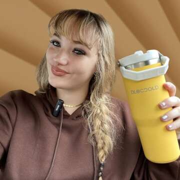 DLOCCOLD 30 oz Insulated Tumbler with Flip Straw