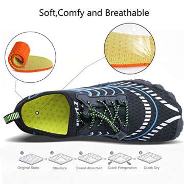 MAYZERO Water Shoes Men Women Swim Surf Shoes Beach Pool Shoes Wide Toe Hiking Aqua Shoes Winter House Slippers